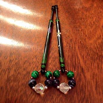 Sarah Jones tulip painted ebony bobbins