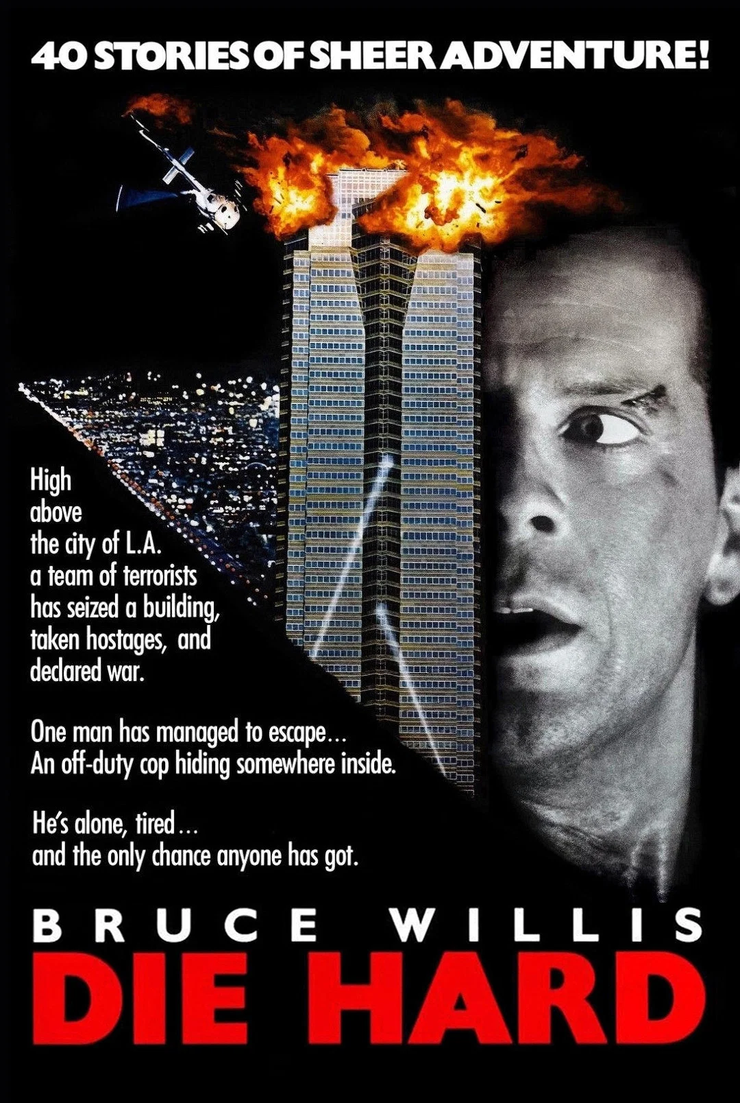 Die Hard film poster featuring Bruce Willis